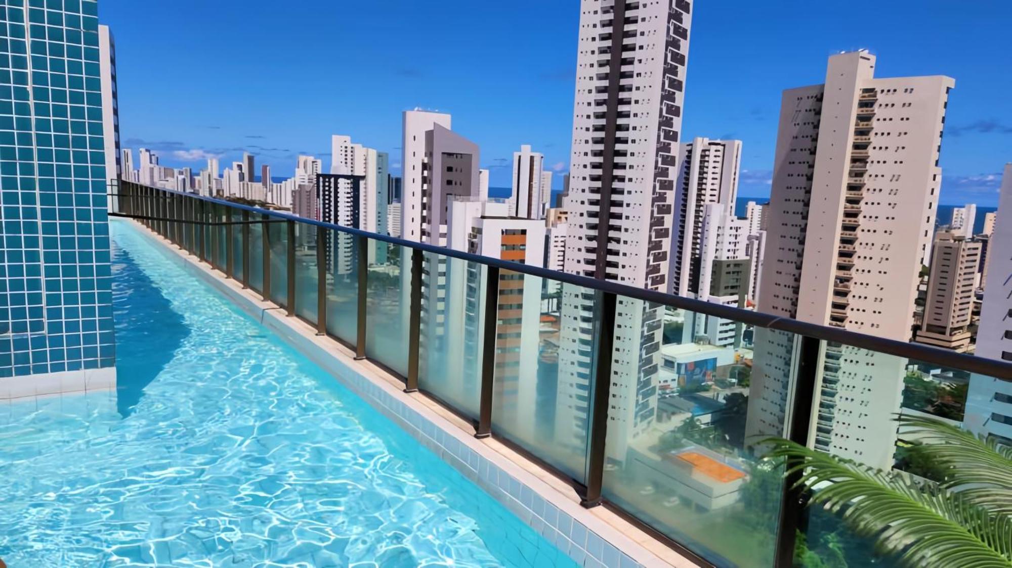 Flat Piscina No Rooftop Aluguel Temporada Em Recife Exterior foto