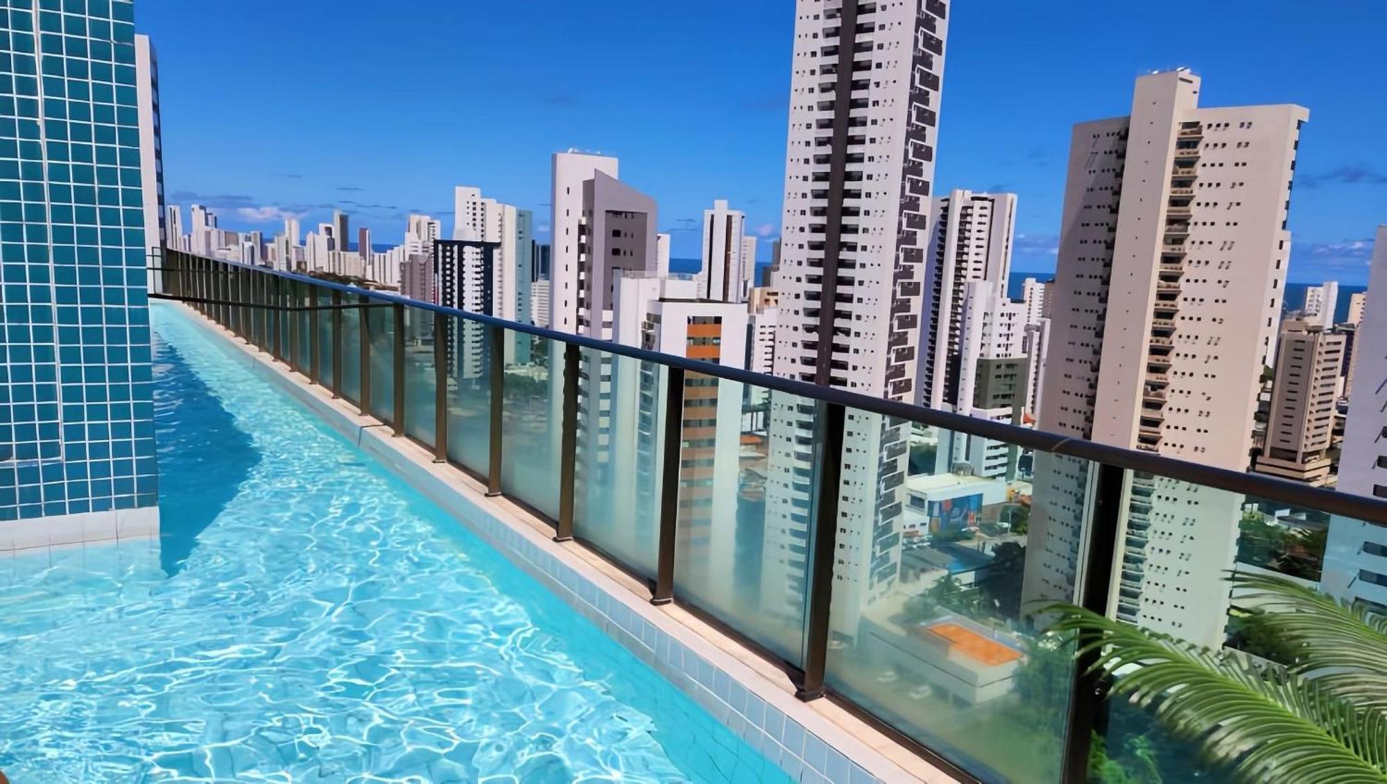 Flat Piscina No Rooftop Aluguel Temporada Em Recife Exterior foto